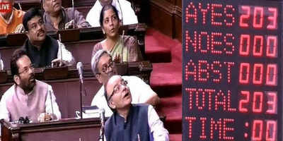 Rare Bonhomie: Ayes: 203, Noes: 0; Rajya Sabha passes GST bill