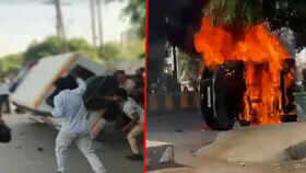 Noida Worker Protest Over Pay Turns Violent As Dispute Escalates Into Chaos, Police Use Tear Gas