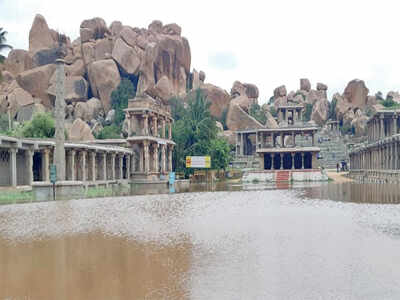 Temples in heritage site Hampi submerged