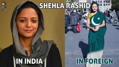 Fact check: Did Shehla Rashid wear a saree with Pakistan flag on it?