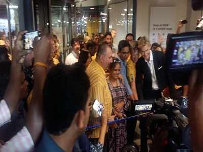 Customer cuts the ribbon to inaugurate IKEA's Hyderabad store