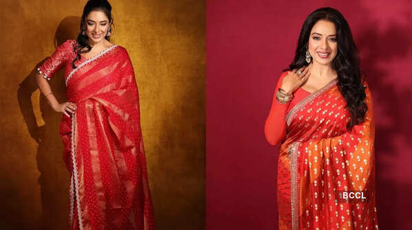 Rupali Ganguly’s stunning saree looks for Durga Puja