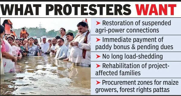 Cong MP, Farmers Stage ‘Jal Samadhi’