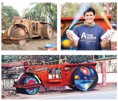 From an abandoned road roller to a selfie spot