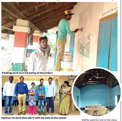 Karnataka: For son’s birthday, father gets his classrooms painted