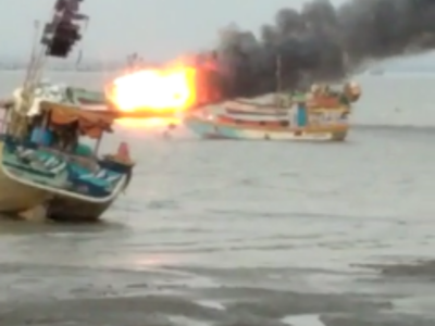 Fire breaks out in fishing boat at Uttan, no one hurt