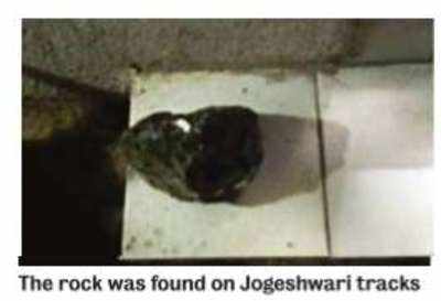 Boulder found on railway tracks near Jogeshwari station