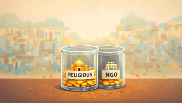 In charts: Indians give a generous Rs 54,000cr a year, but religion bags lion’s share