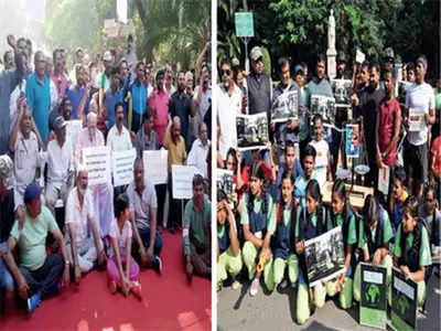 Protesters form human chain to save Cubbon Park