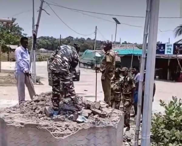 Forest dept demolishes ex-minister Damodar Rout’s statue at Siali beach, triggers row