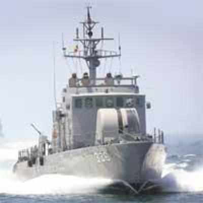 Korean naval ships in deep sea clash