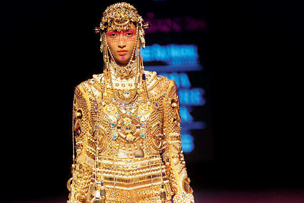 Manish's couture line at the French ambassador Francois Richier’s residence on Day 4 of India Couture Week in Delhi