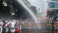 BJP workers beaten up as violence erupts during BJP youth morcha's rally in Kolkata 