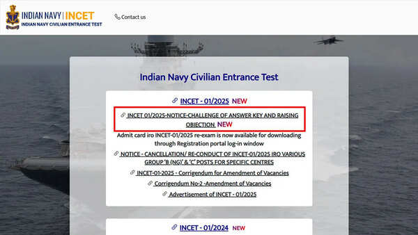 Indian Navy to release INCET-01/2025 answer key tomorrow at joinindiannavy.gov.in; candidates can challenge till June 11