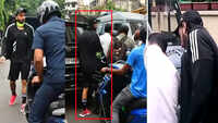 Ranveer's Merc gets scratched, actor steps out to inspect 