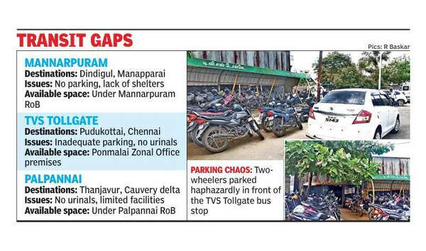 Core transit hubs in Trichy left without basics