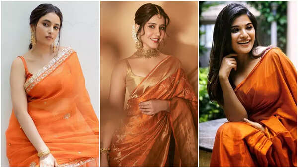 My City My Navaratri: Here's how you can make your orange sari look stand out