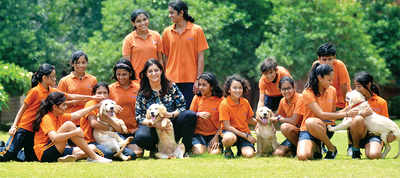 Bengaluru: City school tries to wean off students from gadgets by introducing puppies to welcome party