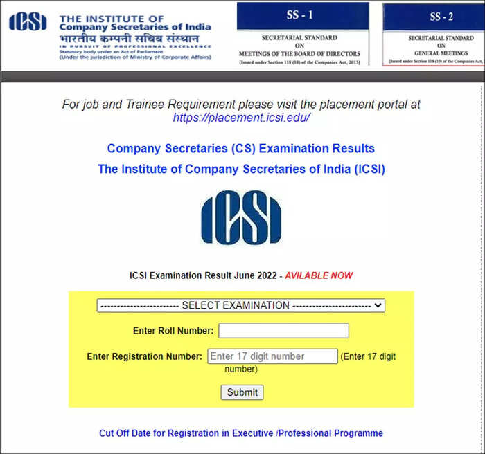CS Result June 2022 LIVE Updates: ICSI CS Professional, Executive ...