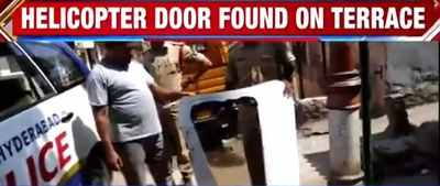 Hyderabad: Trainer helicopter door falls on building