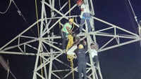 Traffic hit, power line shut as youth climbs 132 kV high-tension transmission tower in Nigdi; rescued after 3 hours