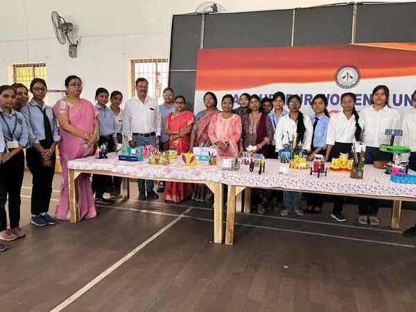 Women’s varsity students exhibit items made of recycled waste