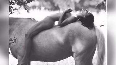 Kendall Jenner poses naked with horse