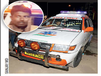 Drunk ambulance driver without licence, drives around recklessly with siren on