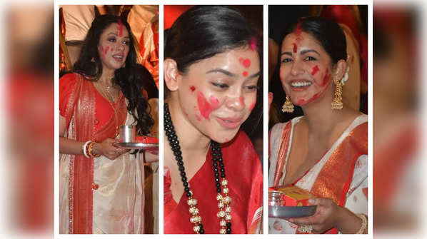 ​Rupali Ganguly, Sumona Chakravarti, Ishita Dutta and others celebrate 'Sindoor khela' in stylish festive outfits, see photos