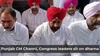 Punjab CM Channi, Congress leaders sit on dharna to protest Lakhimpur Kheri violence 