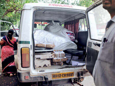 Not patients, these ambulances are being used for ferrying goods Not patients, these ambulances are being used for ferrying goods