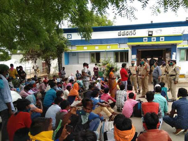 Migrant workers in Hyderabad flock ticket counters of railway stations