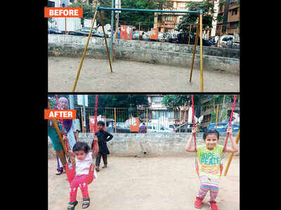 The swings are back at Almeida Park