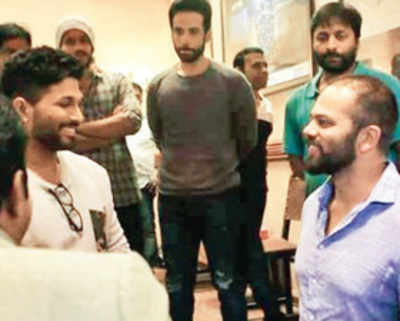 What's Allu Arjun doing on the sets of Rohit Shetty's Golmaal Again?