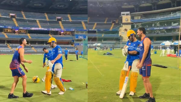 Watch: MS Dhoni threatens to hit a former teammate with the bat