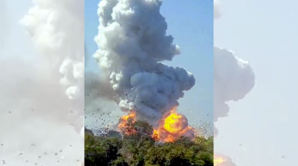 Massive explosion at an illegal firecracker factory