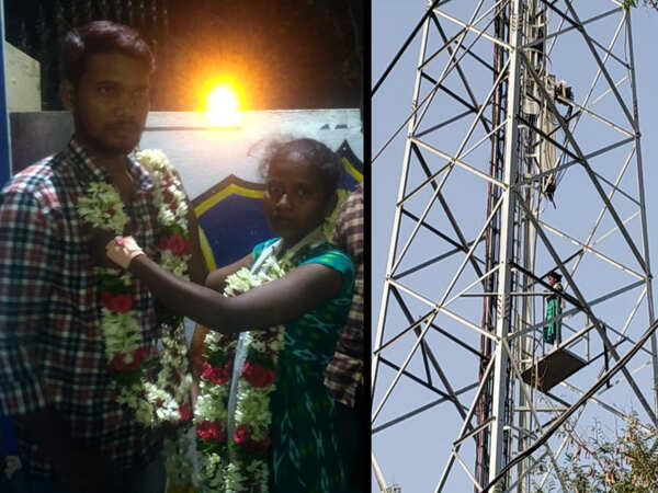 Warangal girl climbs cell tower demanding marriage with lover