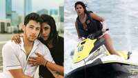 PeeCee rides water scooter in pink bikini, parties on yatch 