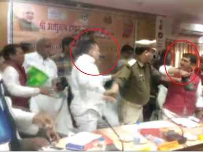 Watch: BJP lawmakers abuse, thrash each other with shoes