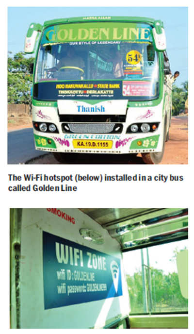 A private bus in Mangaluru offers free Wi-Fi