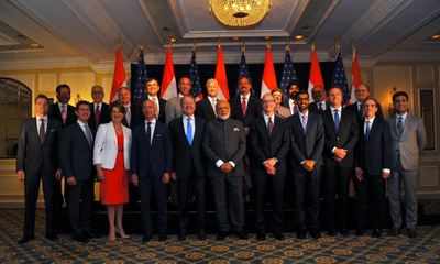 PM Narendra Modi arrives at United States; meets with top American CEOs