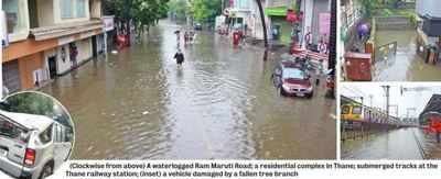 Mumbai rains: Motorists abandon vehicles on Thane's waterlogged streets