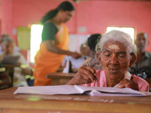 At 96, Kerala woman tops literacy mission exam