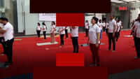 Yoga Day celebrations at Gurgaon office complex 