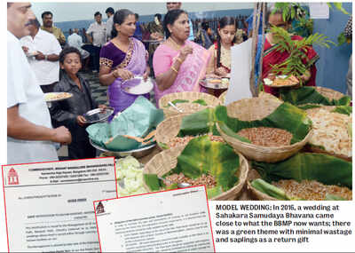 BBMP's green and clean wedding plan: No plastic bottles and plantain leaf