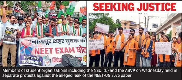 City student groups protest ‘paper leak, irregularities’ in NEET exam