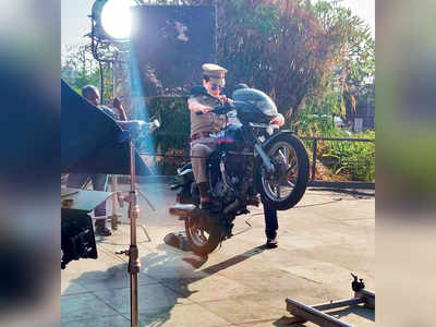 Kangana Ranaut performs a wheelie on the sets of Mental Hai Kya