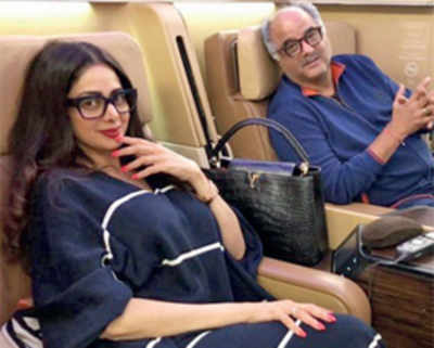 Sridevi and Boney Kapoor take off for London for a double celebration