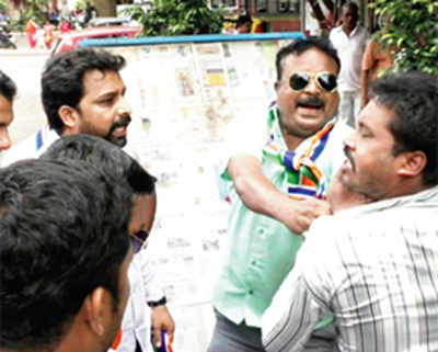 MNS workers play son of soil card, thrash fruit seller