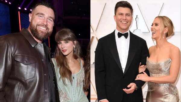 Taylor Swift’s fiance Travis Kelce compares himself to Scarlett Johansson’s husband Colin Jost